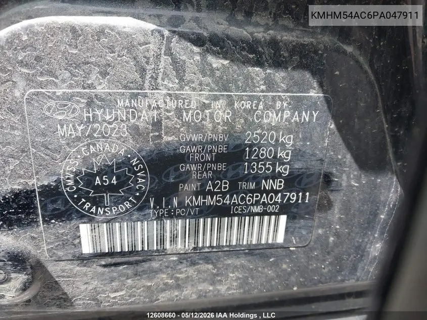 2023 Hyundai Ioniq 6 Preferred Long Range With Ultimate Package VIN: KMHM54AC6PA047911 Lot: 12608660