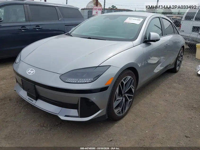2023 Hyundai Ioniq 6 Sel VIN: KMHM34AA2PA033492 Lot: 44749380
