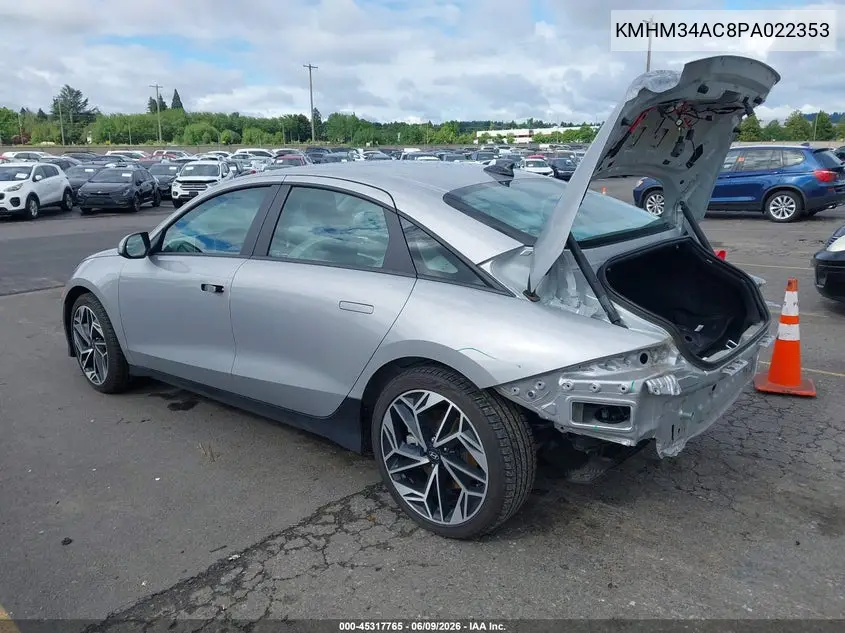 2023 Hyundai Ioniq 6 Sel VIN: KMHM34AC8PA022353 Lot: 45317765