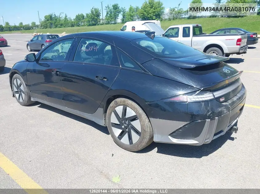 2024 Hyundai Ioniq 6 Preferred Long Range VIN: KMHM34AA4RA081076 Lot: 12620144