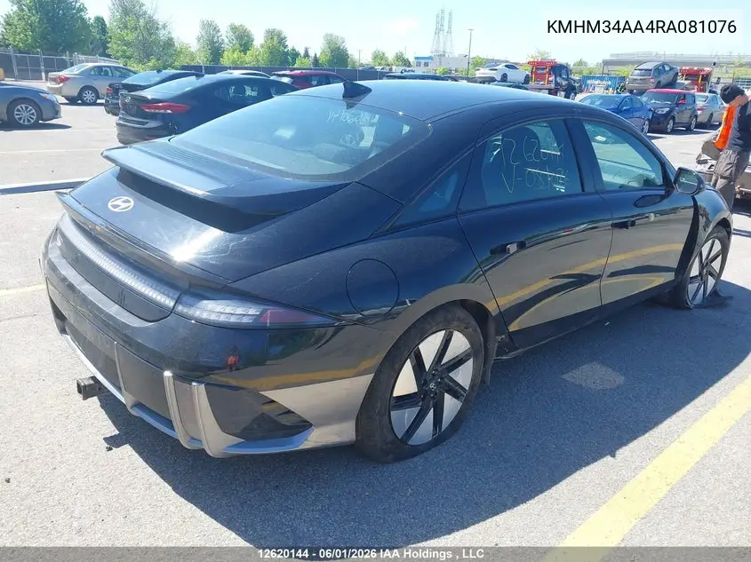 2024 Hyundai Ioniq 6 Preferred Long Range VIN: KMHM34AA4RA081076 Lot: 12620144