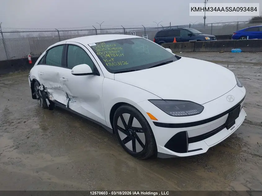 2025 Hyundai Ioniq 6 Sel VIN: KMHM34AA5SA093484 Lot: 12570603