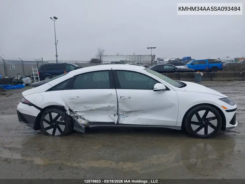 2025 Hyundai Ioniq 6 Sel VIN: KMHM34AA5SA093484 Lot: 12570603