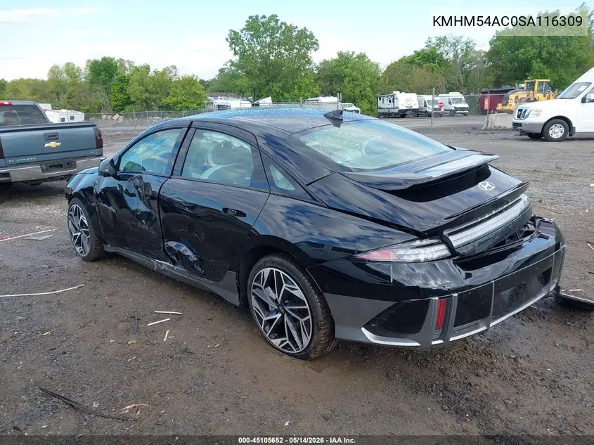 2025 Hyundai Ioniq 6 Limited VIN: KMHM54AC0SA116309 Lot: 45105652