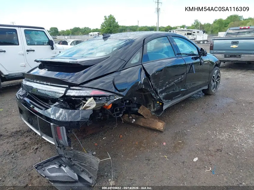 2025 Hyundai Ioniq 6 Limited VIN: KMHM54AC0SA116309 Lot: 45105652