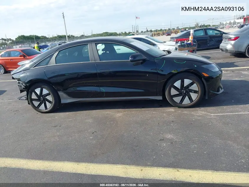2025 Hyundai Ioniq 6 Se VIN: KMHM24AA2SA093106 Lot: 45363163