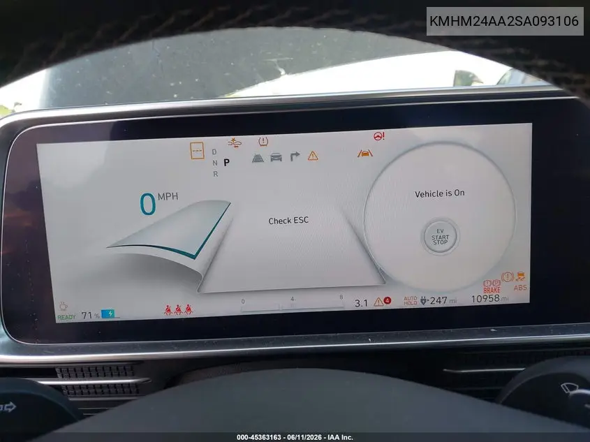 2025 Hyundai Ioniq 6 Se VIN: KMHM24AA2SA093106 Lot: 45363163
