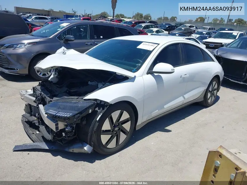 2025 Hyundai Ioniq 6 Se VIN: KMHM24AA6SA093917 Lot: 45531384