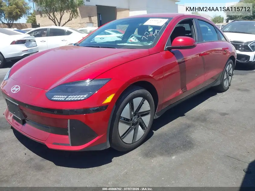 2025 Hyundai Ioniq 6 Se VIN: KMHM24AA1SA115712 Lot: 45566762