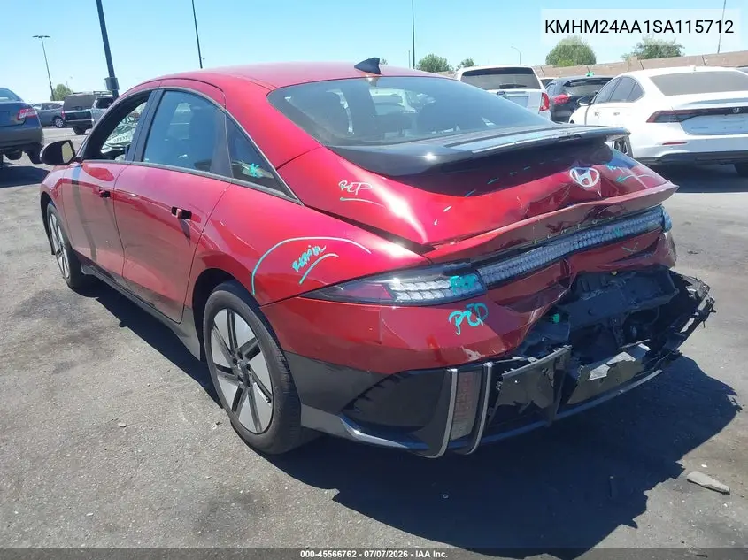 2025 Hyundai Ioniq 6 Se VIN: KMHM24AA1SA115712 Lot: 45566762