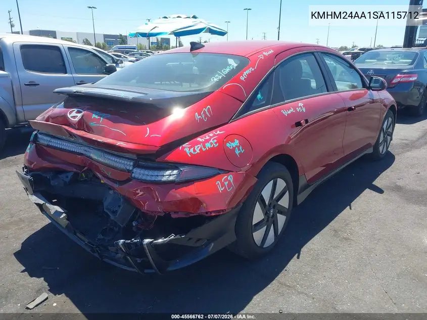 2025 Hyundai Ioniq 6 Se VIN: KMHM24AA1SA115712 Lot: 45566762