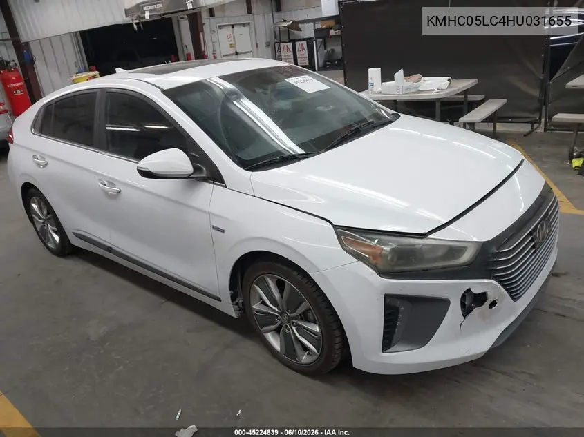 2017 Hyundai Ioniq Hybrid Limited VIN: KMHC05LC4HU031655 Lot: 45224839