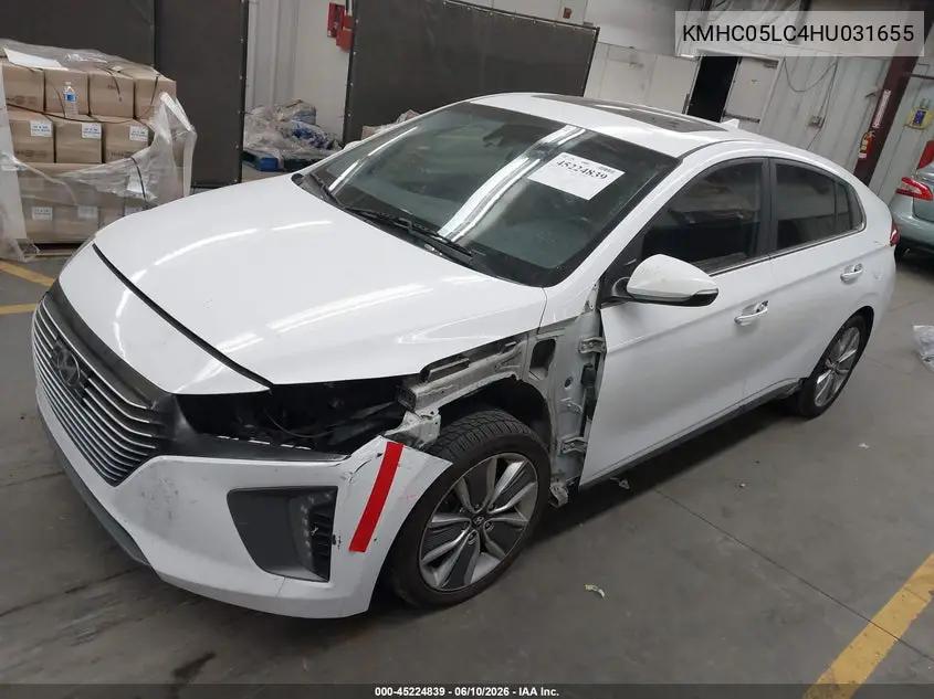 2017 Hyundai Ioniq Hybrid Limited VIN: KMHC05LC4HU031655 Lot: 45224839