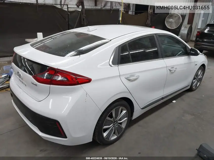 2017 Hyundai Ioniq Hybrid Limited VIN: KMHC05LC4HU031655 Lot: 45224839