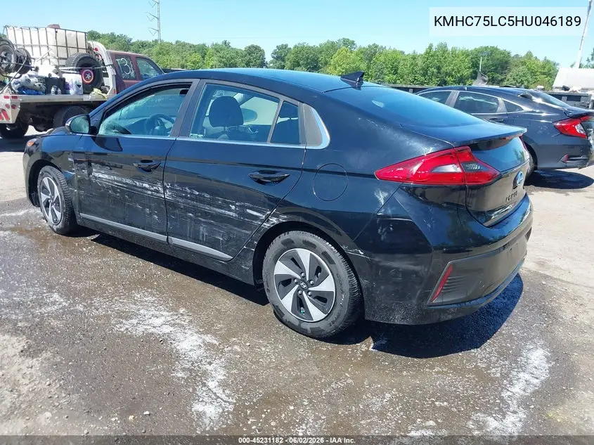 2017 Hyundai Ioniq Hybrid Sel VIN: KMHC75LC5HU046189 Lot: 45231182