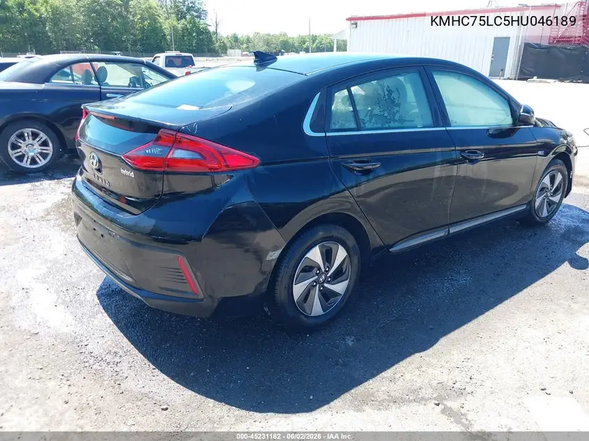 2017 Hyundai Ioniq Hybrid Sel VIN: KMHC75LC5HU046189 Lot: 45231182