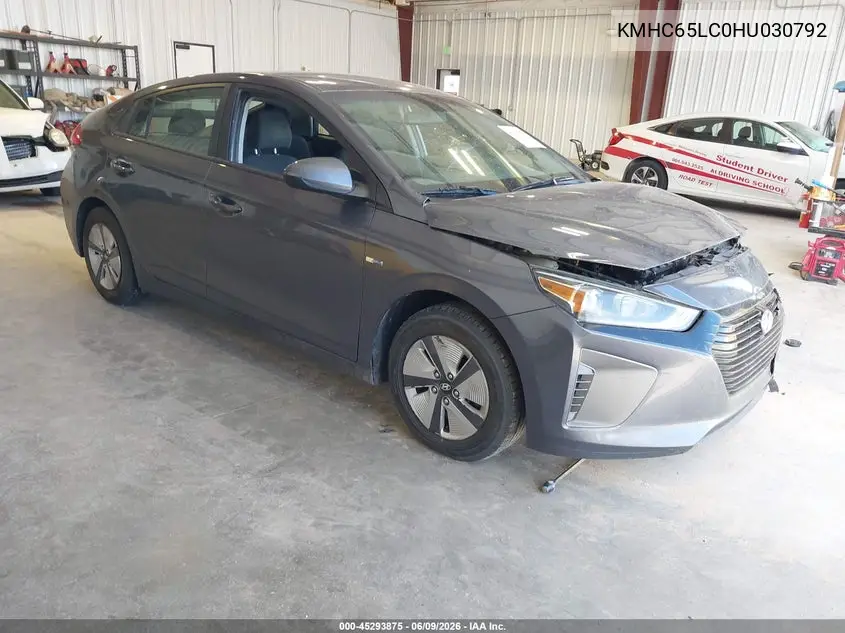 2017 Hyundai Ioniq Hybrid Blue VIN: KMHC65LC0HU030792 Lot: 45293875