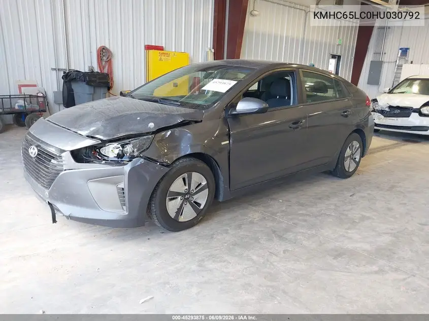 2017 Hyundai Ioniq Hybrid Blue VIN: KMHC65LC0HU030792 Lot: 45293875
