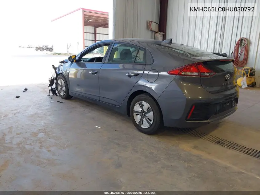 2017 Hyundai Ioniq Hybrid Blue VIN: KMHC65LC0HU030792 Lot: 45293875