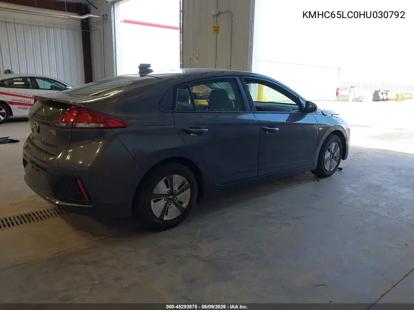 2017 Hyundai Ioniq Hybrid Blue VIN: KMHC65LC0HU030792 Lot: 45293875
