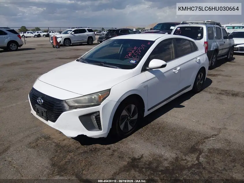 2017 Hyundai Ioniq Hybrid Sel VIN: KMHC75LC6HU030664 Lot: 45435110