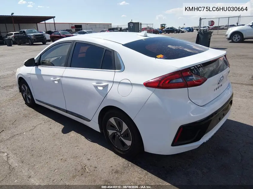 2017 Hyundai Ioniq Hybrid Sel VIN: KMHC75LC6HU030664 Lot: 45435110
