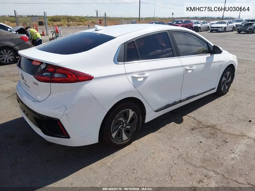 2017 Hyundai Ioniq Hybrid Sel VIN: KMHC75LC6HU030664 Lot: 45435110