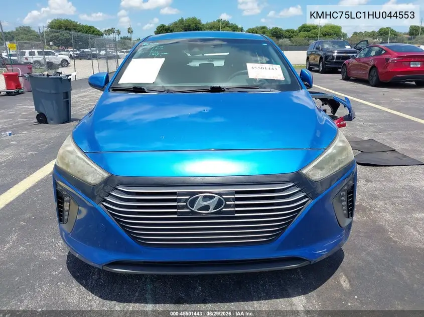 2017 Hyundai Ioniq Hybrid Sel VIN: KMHC75LC1HU044553 Lot: 45501443