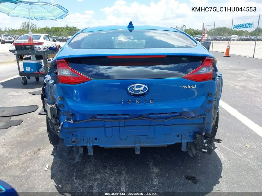 2017 Hyundai Ioniq Hybrid Sel VIN: KMHC75LC1HU044553 Lot: 45501443