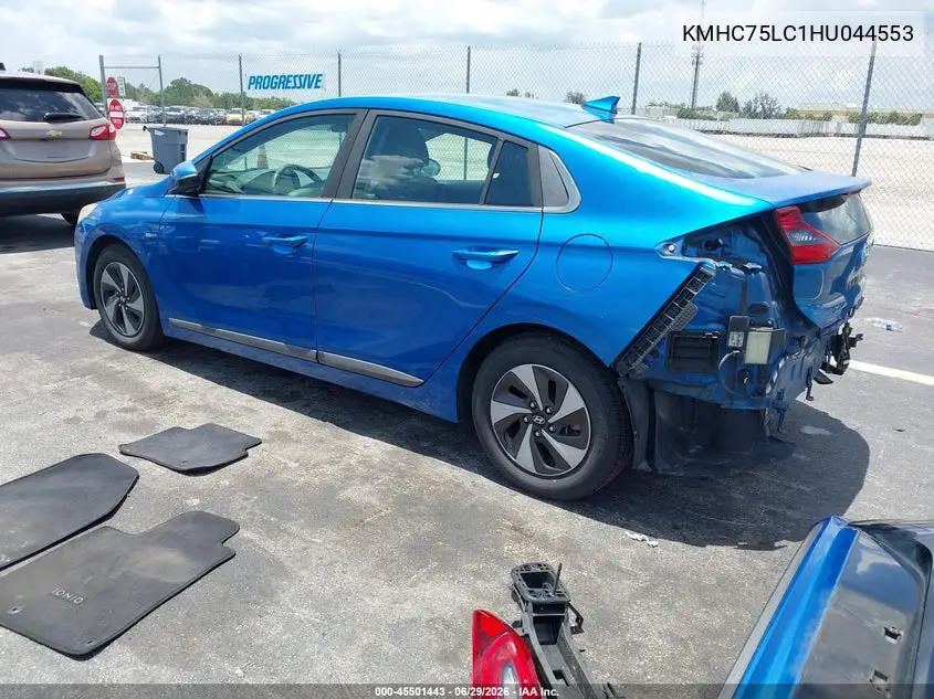 2017 Hyundai Ioniq Hybrid Sel VIN: KMHC75LC1HU044553 Lot: 45501443