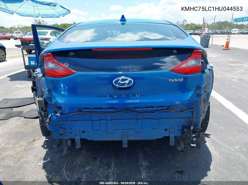 2017 Hyundai Ioniq Hybrid Sel VIN: KMHC75LC1HU044553 Lot: 45501443