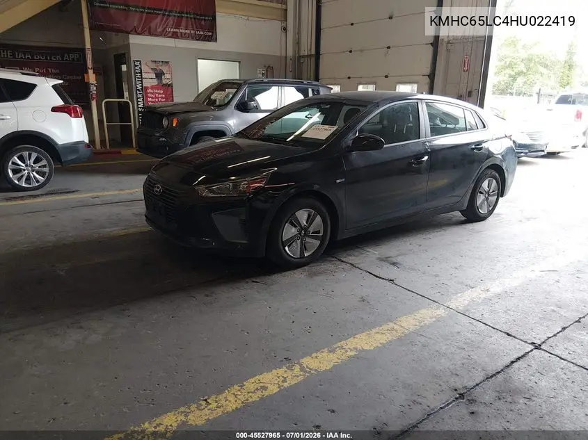 2017 Hyundai Ioniq Hybrid Blue VIN: KMHC65LC4HU022419 Lot: 45527965