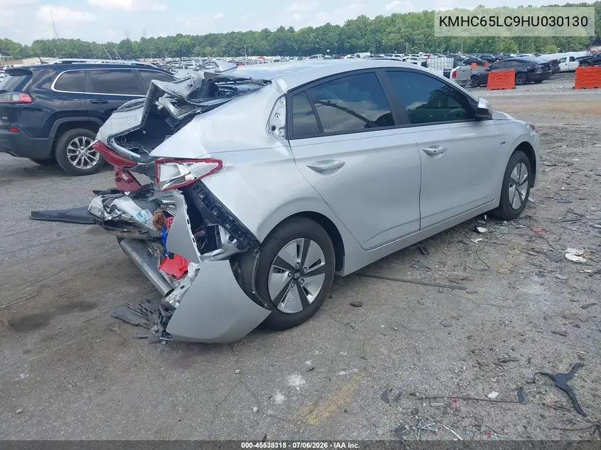 2017 Hyundai Ioniq Hybrid Blue VIN: KMHC65LC9HU030130 Lot: 45538318