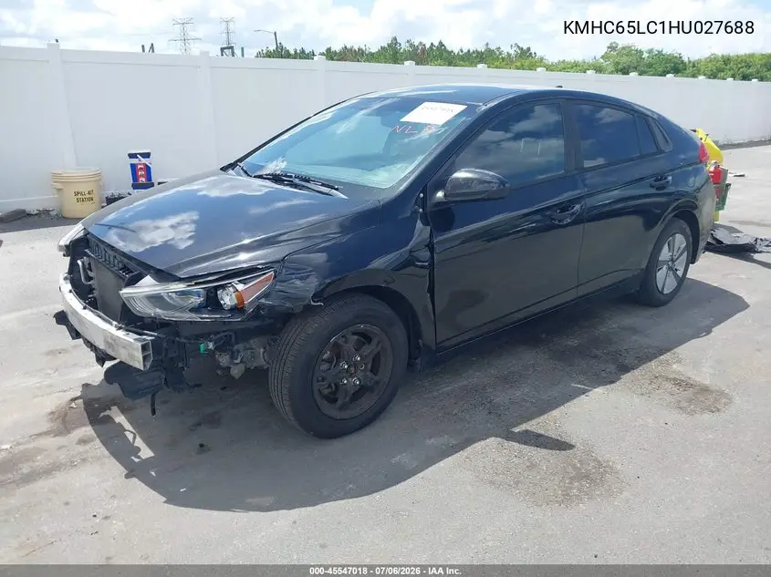 2017 Hyundai Ioniq Hybrid Blue VIN: KMHC65LC1HU027688 Lot: 45547018