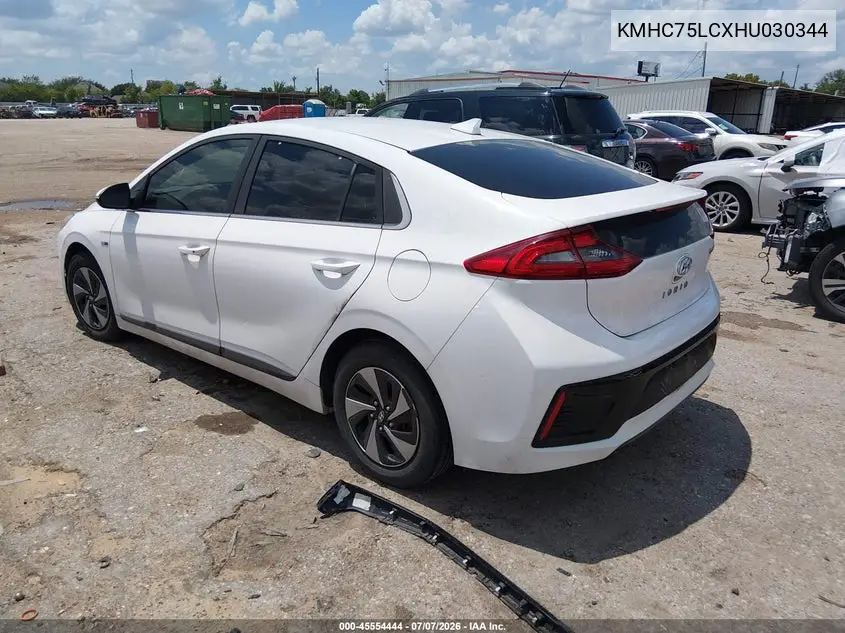 2017 Hyundai Ioniq Hybrid Sel VIN: KMHC75LCXHU030344 Lot: 45554444