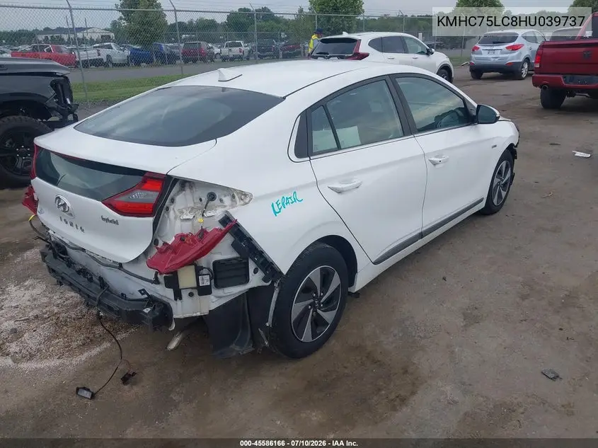 2017 Hyundai Ioniq Hybrid Sel VIN: KMHC75LC8HU039737 Lot: 45586166