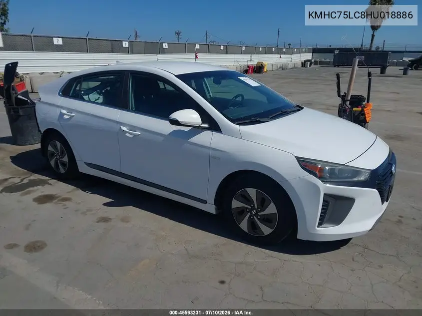2017 Hyundai Ioniq Hybrid Sel VIN: KMHC75LC8HU018886 Lot: 45593231