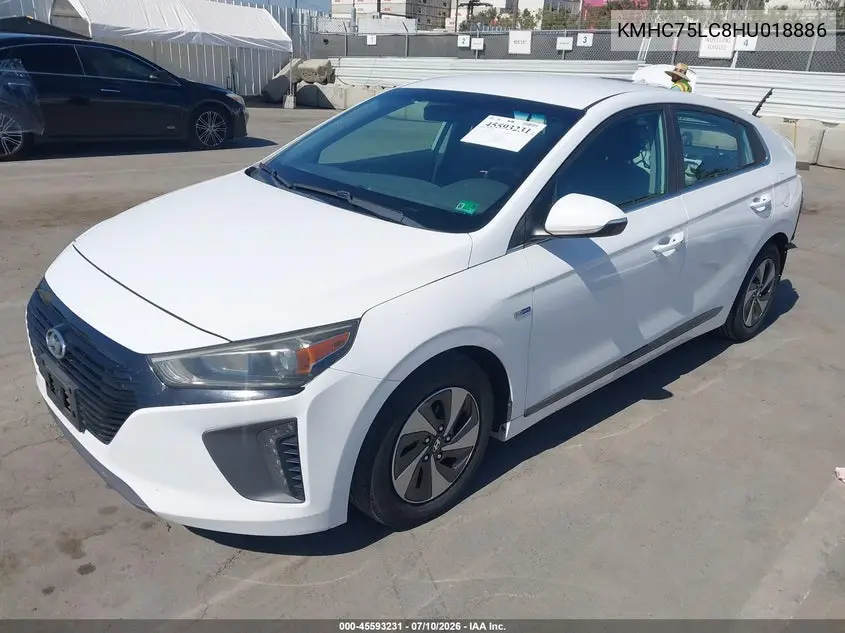 2017 Hyundai Ioniq Hybrid Sel VIN: KMHC75LC8HU018886 Lot: 45593231