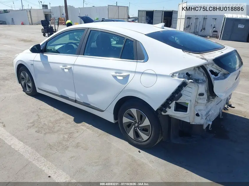 2017 Hyundai Ioniq Hybrid Sel VIN: KMHC75LC8HU018886 Lot: 45593231