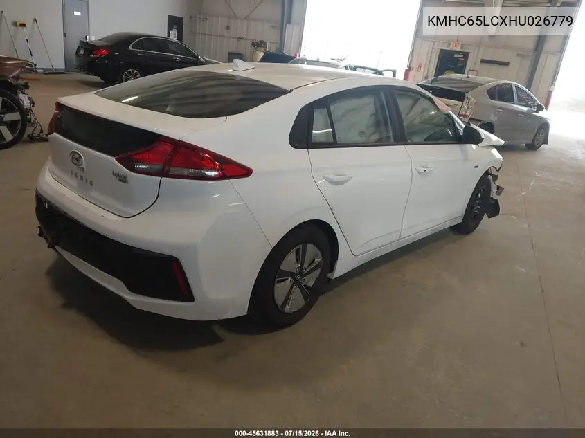2017 Hyundai Ioniq Hybrid Blue VIN: KMHC65LCXHU026779 Lot: 45631883