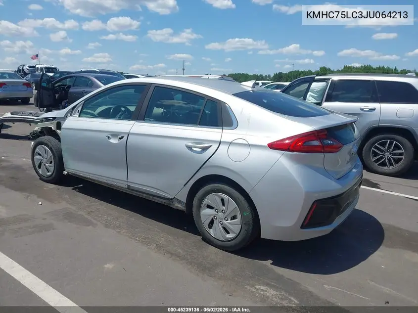 2018 Hyundai Ioniq Hybrid Sel VIN: KMHC75LC3JU064213 Lot: 45239136