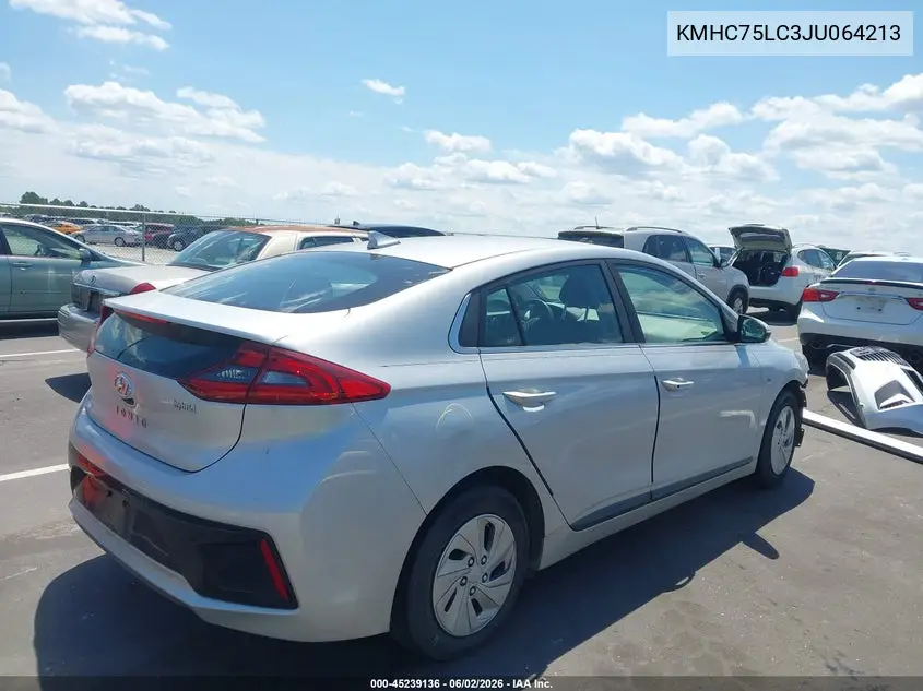2018 Hyundai Ioniq Hybrid Sel VIN: KMHC75LC3JU064213 Lot: 45239136