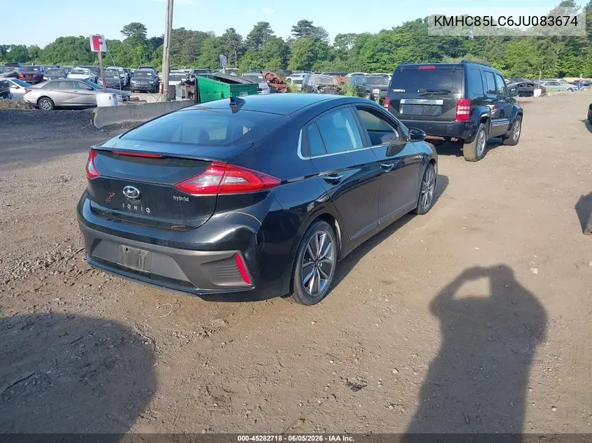 2018 Hyundai Ioniq Hybrid Limited VIN: KMHC85LC6JU083674 Lot: 45282718