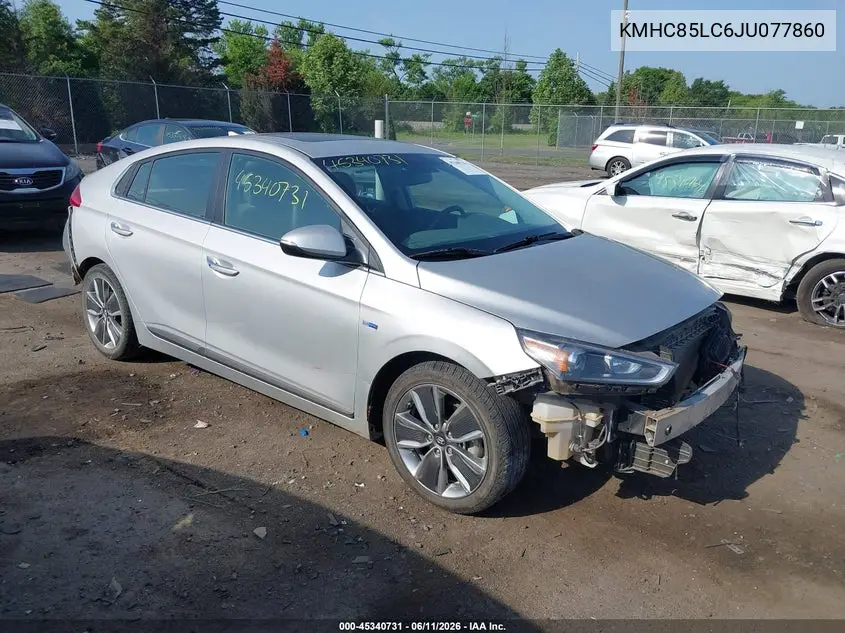2018 Hyundai Ioniq Hybrid Limited VIN: KMHC85LC6JU077860 Lot: 45340731