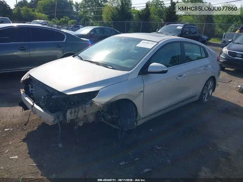 2018 Hyundai Ioniq Hybrid Limited VIN: KMHC85LC6JU077860 Lot: 45340731