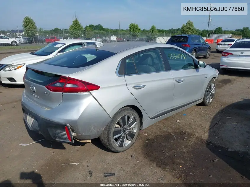2018 Hyundai Ioniq Hybrid Limited VIN: KMHC85LC6JU077860 Lot: 45340731