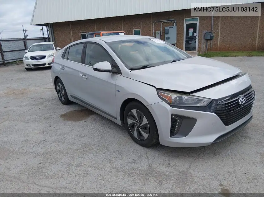 2018 Hyundai Ioniq Hybrid Sel VIN: KMHC75LC5JU103142 Lot: 45350644
