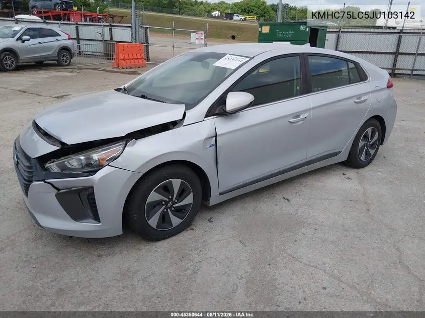2018 Hyundai Ioniq Hybrid Sel VIN: KMHC75LC5JU103142 Lot: 45350644