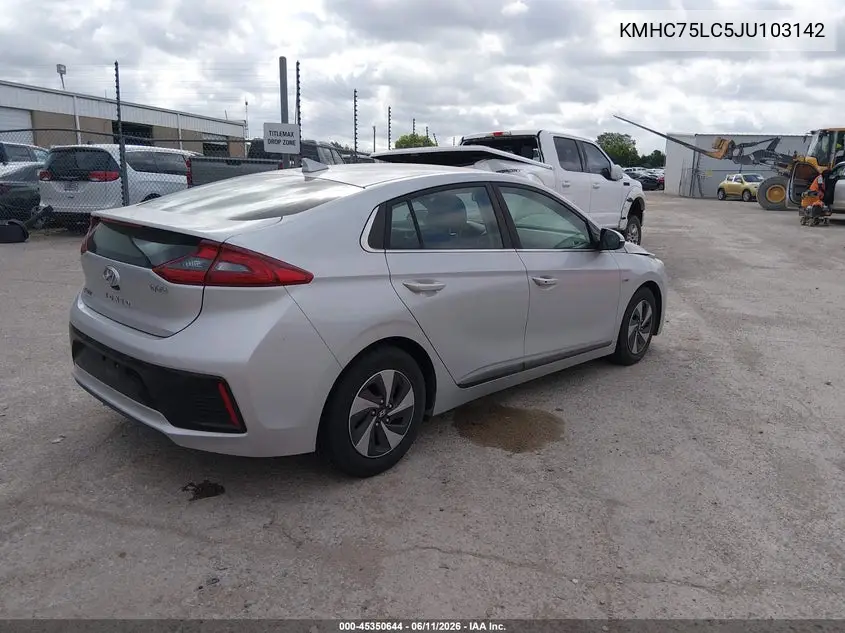 2018 Hyundai Ioniq Hybrid Sel VIN: KMHC75LC5JU103142 Lot: 45350644