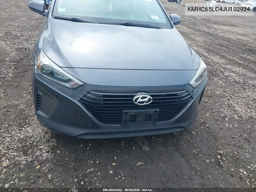 2018 Hyundai Ioniq Hybrid Blue VIN: KMHC65LC4JU102924 Lot: 45423242